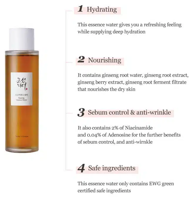 Beauty-of-Joseon-Ginseng-Essence-Water-Egenskaper - SkinUp.no Beauty of Joseon Ginseng Essence Water Egenskaper