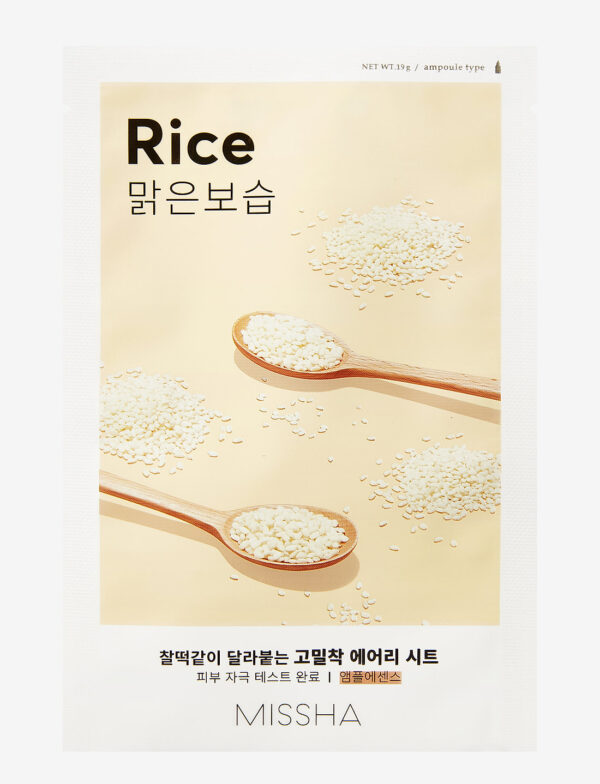 missha airy fit sheet mask rice