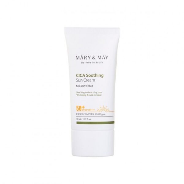 mary & may cica soothing sun cream koreansk hudpleie