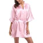 Rosa Kimono i silke